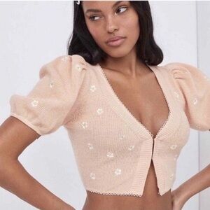 For Love And Lemons Callie Cropped Cardigan